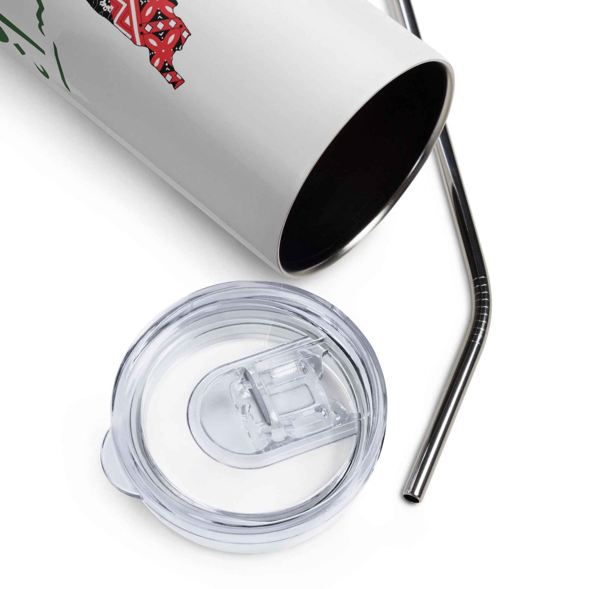 Palestinian Map Stainless Steel Tumblers – Palestine Arabic Calligraphy (20oz)