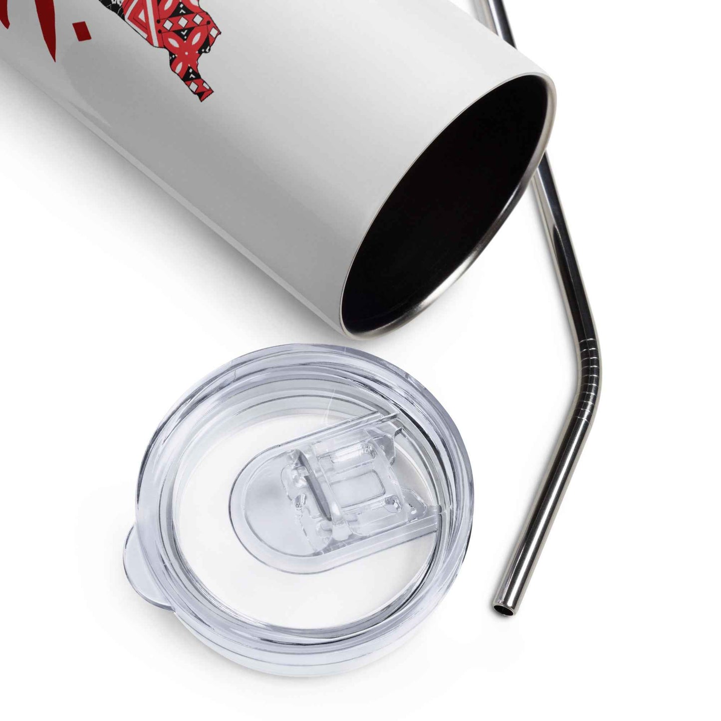 Palestinian Map Stainless Steel Tumblers – Gaza Arabic Calligraphy (20oz)
