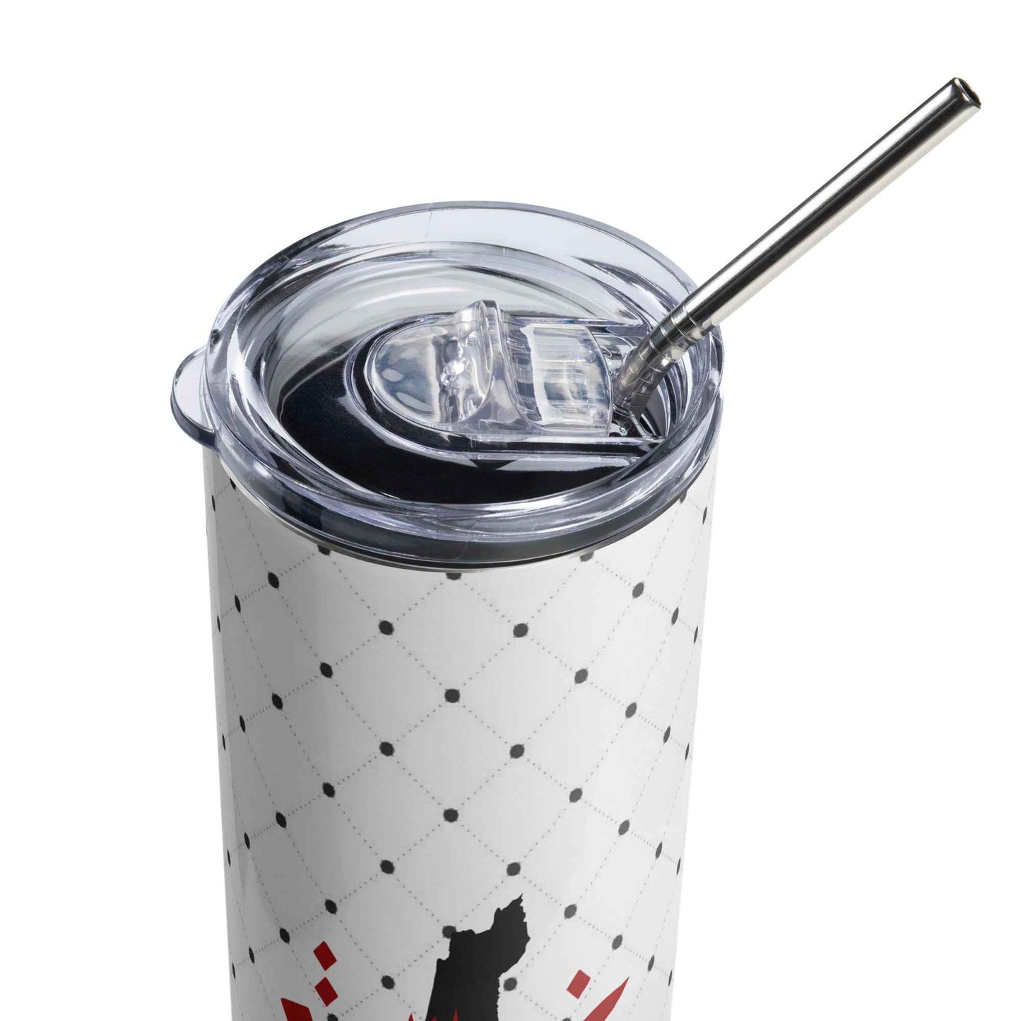 Palestinian Map Art Stainless Steel Tumblers – Gaza Calligraphy Series (20oz)