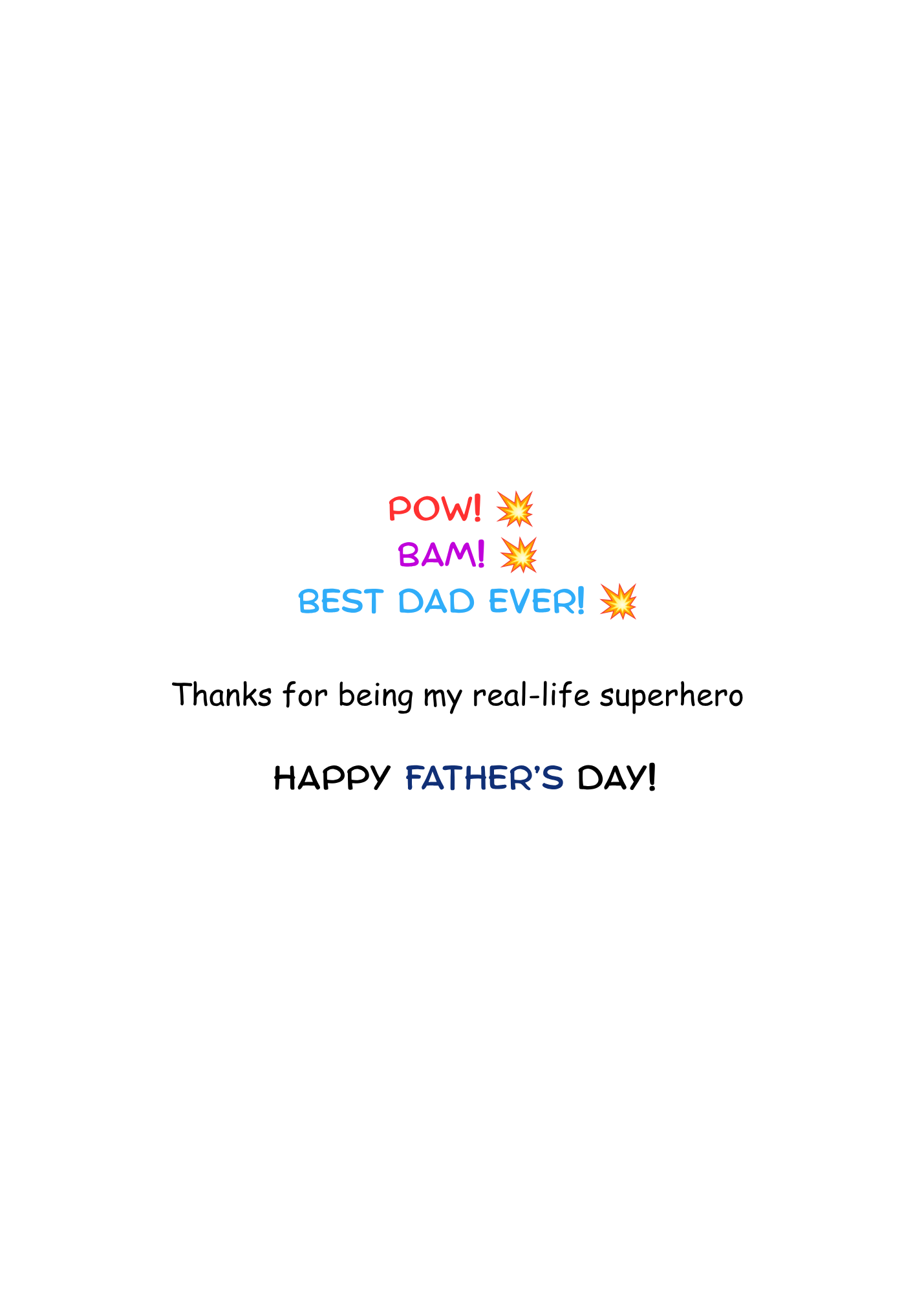 Super Dad Comic Style Father’s Day Greeting Card – Fun Superhero Dad Card