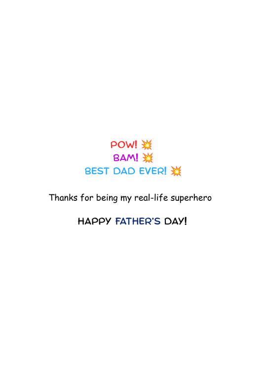 Super Dad Comic Style Father’s Day Greeting Card – Fun Superhero Dad Card